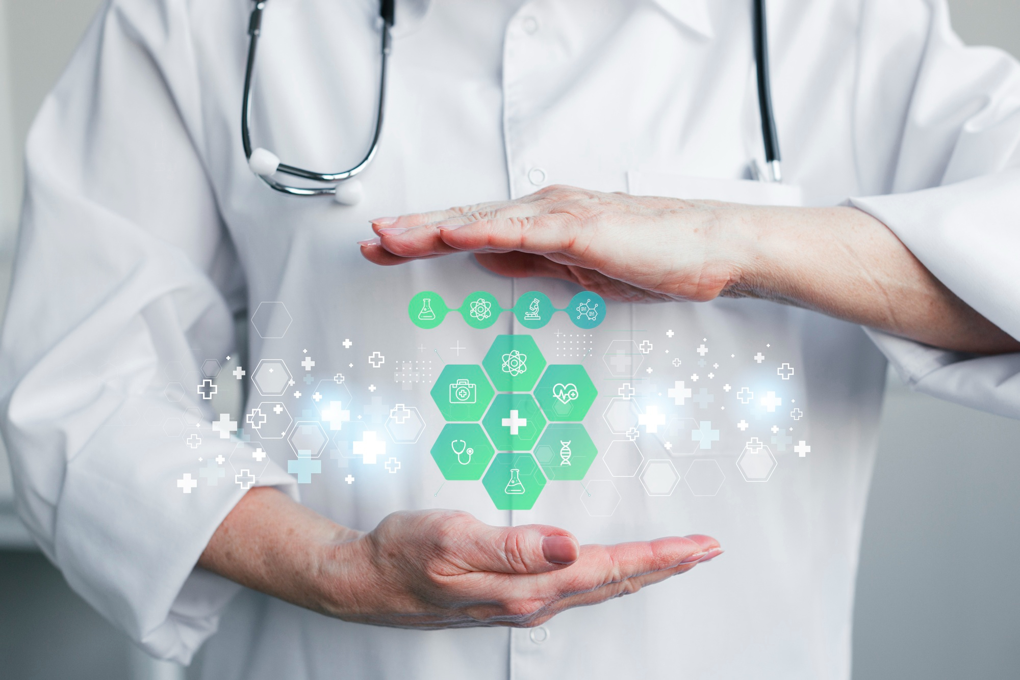 Medical professional consulting with patient